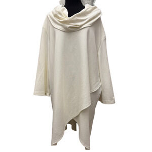Bryn Walker Lavinia Knit Jersey Cowl Neck 3/4 Sleeve Crossover Hem Tunic Size 3X